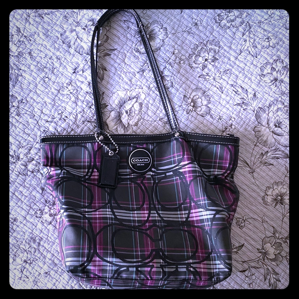💕Plaid Coach Tote💕